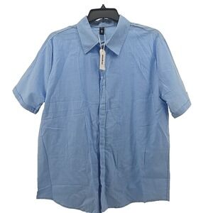 OUKU Men's XL Button-Diwn Shirt Hidden-Button Short Sleeve Linen & Cotton New